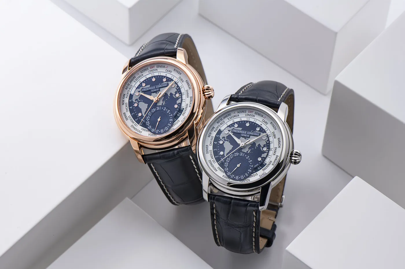 A modern world-timer with a friction-type internal bezel